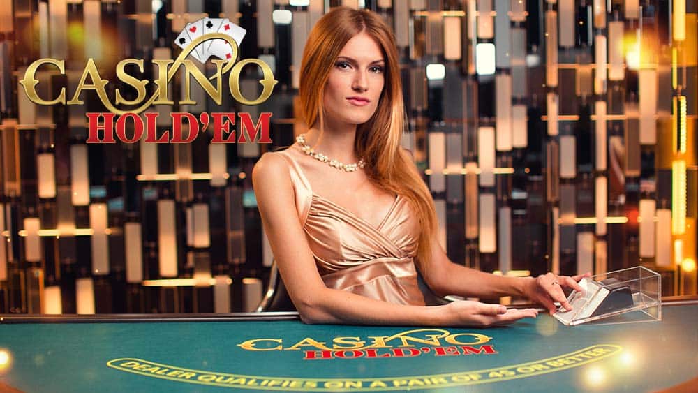 Casino Hold'em en vivo, crupier y mesa de póker